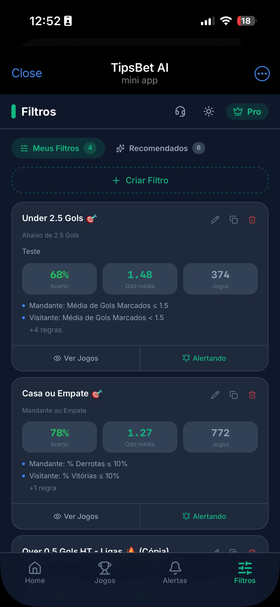 Escolha seus filtros